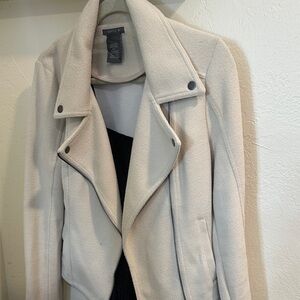 Matty M Cream Leather Jacket